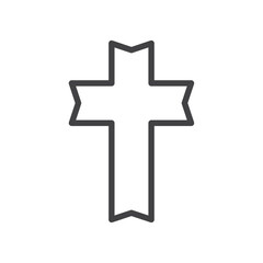 Christanity sign icon Thin outline art symbol