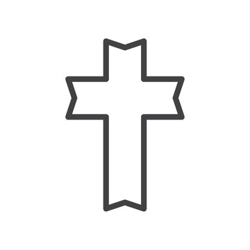 recommend clip art: Christanity sign icon Thin outline art symbol