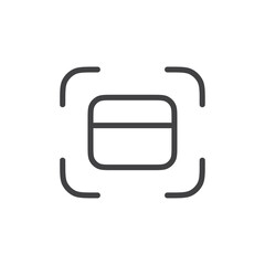 Credit card icon Thin outline art symbol