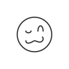 Crazy icon Thin outline art symbol