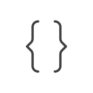 recommend clip art: Curly bracket icon Thin outline art symbol