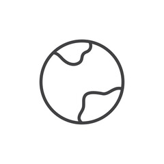 Earth icon Thin outline art symbol