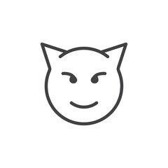 Evil icon Thin outline art symbol