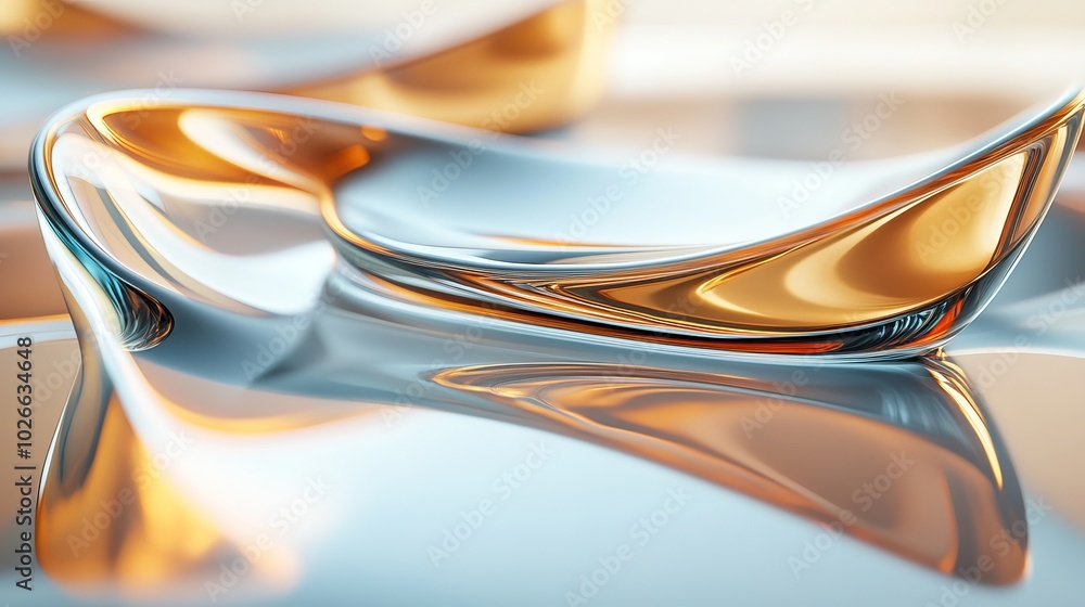 Poster a 3d illustration featuring an abstract background with sleek glass reflections, showcasing a modern