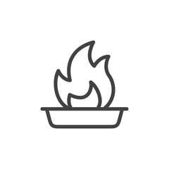 Fire icon Thin outline art symbol