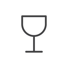 Glass icon Thin outline art symbol