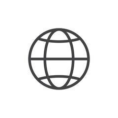 globe icon Thin outline art symbol