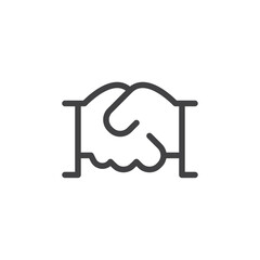 Handshake icon Thin outline art symbol