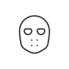 Hockey mask icon Thin outline art symbol