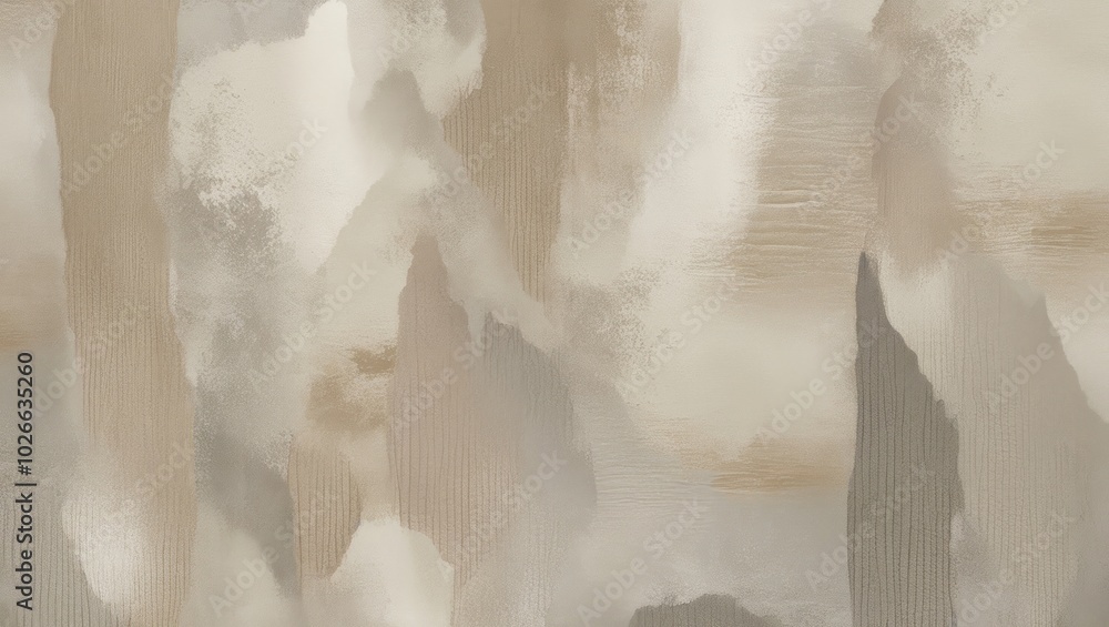 Poster soft abstract patterns create a serene atmosphere in neutral tones for modern interiors