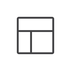 Layout left icon Thin outline art symbol