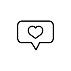 like and love icon Thin outline art symbol