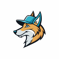 Fototapeta premium logo wolf in profile in a cap vector illustration