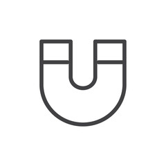Magnet icon Thin outline art symbol