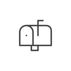 Mailbox icon Thin outline art symbol