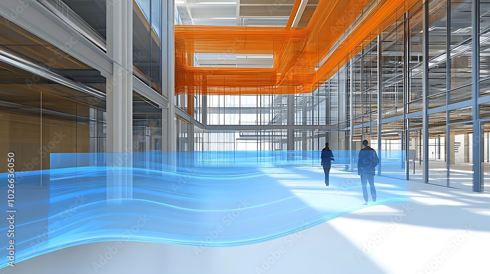 Aufkleber a high-tech physics research center with augmented reality tools for exploring the behavior of neutr