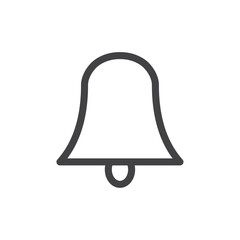 notification bell icon Thin outline art symbol