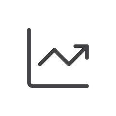 Profit chart icon Thin outline art symbol