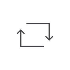 Refresh icon Thin outline art symbol