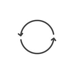 reuse icon Thin outline art symbol