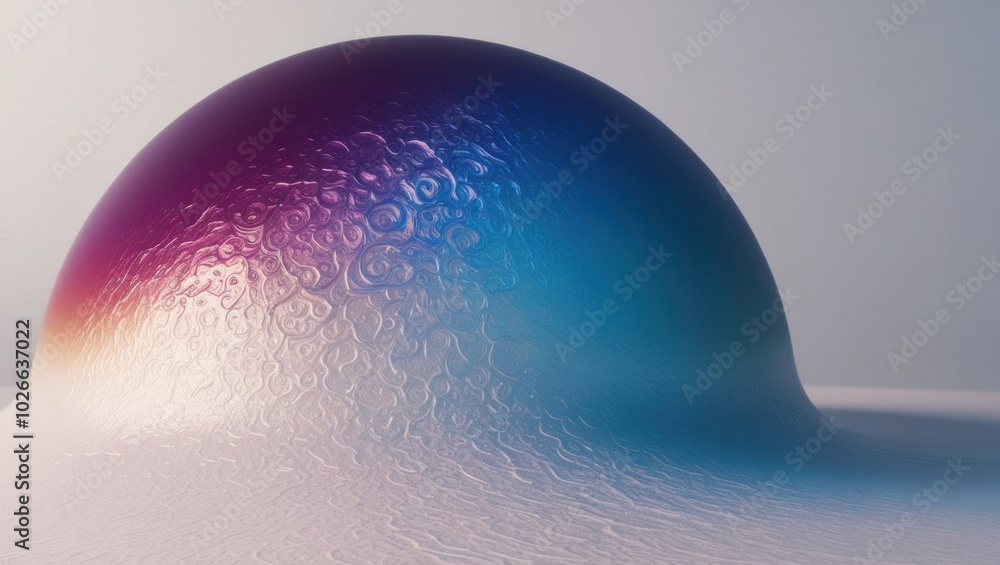 Poster colorful dome with intricate patterns on a smooth surface illuminated by soft light