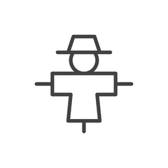 Scare crow icon Thin outline art symbol
