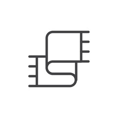 Scarf icon Thin outline art symbol