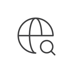 Search inernet icon Thin outline art symbol