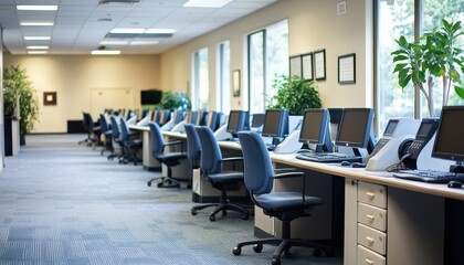 Ergonomically designed call center workstations for optimal comfort and productivity