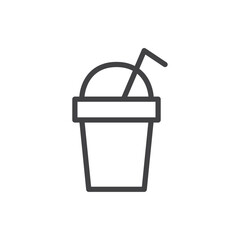 Smoothie icon Thin outline art symbol