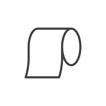 recommend clip art: Tiolet paper icon Thin outline art symbol