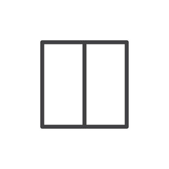 Vertical half layout icon Thin outline art symbol