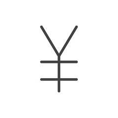 Fototapeta premium Yen icon Thin outline art symbol