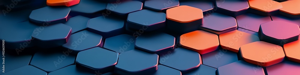 Aufkleber dynamic hexagons pulse with color, creating a bold space for text