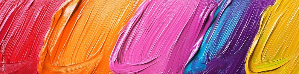 Poster a vibrant, abstract paint stroke pattern with a smooth area for text