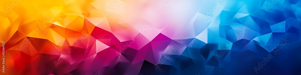 Poster a vibrant, abstract polygonal pattern with a smooth central area for text