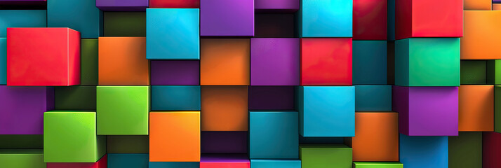 Bright Blocks Backdrop: A colorful school background composed of different-sized blocks in vibrant colors like red, orange, green, blue, and purple, promoting creativity and imagination.