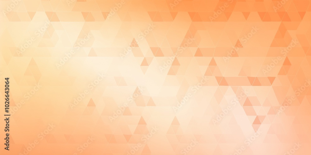 Poster vibrant orange gradient background featuring geometric curve triangle patterns