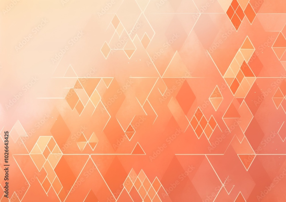 Aufkleber vibrant orange gradient background featuring geometric curve triangle patterns