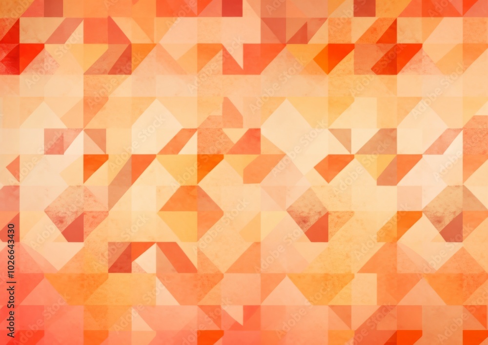 Poster vibrant orange gradient background featuring geometric curve triangle patterns