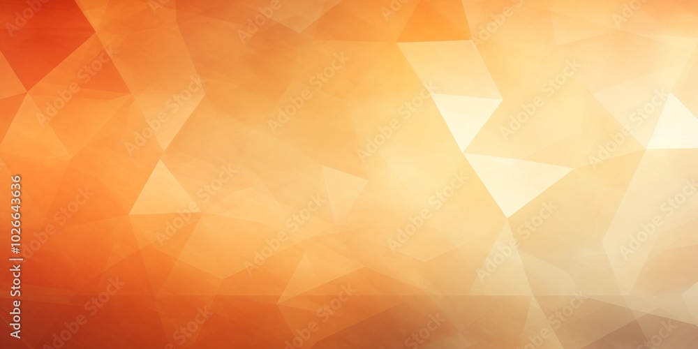 Poster vibrant orange gradient background featuring geometric curve triangle patterns