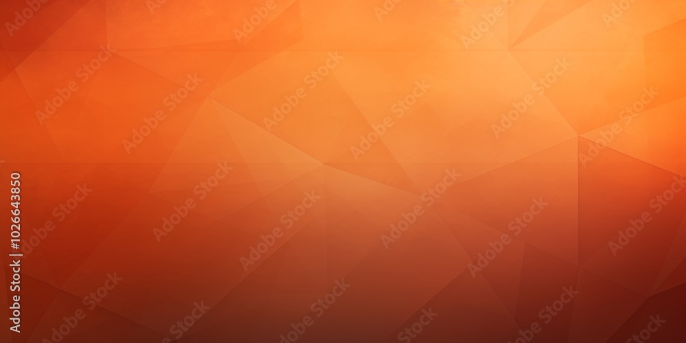 Poster vibrant orange gradient background featuring geometric curve triangle patterns