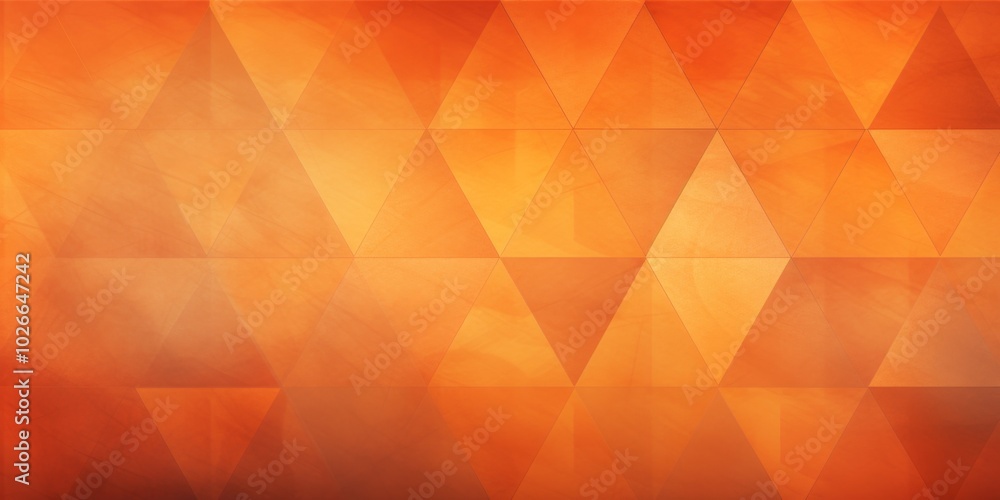 Poster orange gradient background with geometric patterns featuring triangles