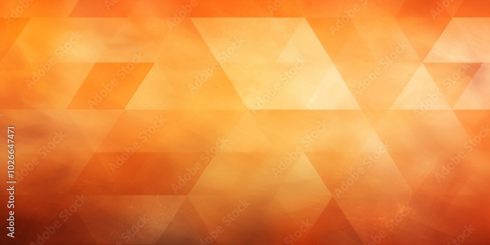 Poster orange gradient background with geometric patterns featuring triangles