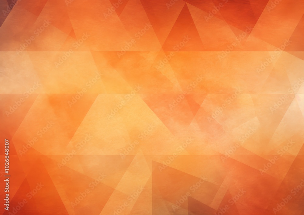Poster orange gradient background with geometric patterns featuring triangles