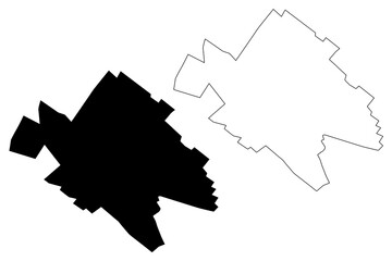 Yazd City (Islamic Republic of Iran, Persia, Yazd Province) map vector illustration, scribble sketch City of Yezd map