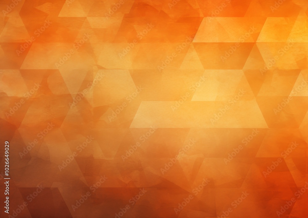 Poster orange gradient background with geometric patterns featuring triangles