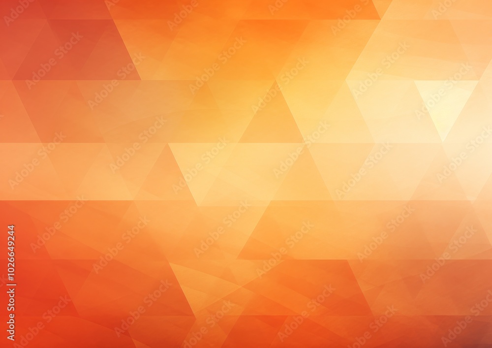 Poster orange gradient background with geometric patterns featuring triangles