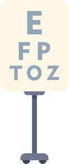 Medical equipment used by ophthalmologists and optometrists for eyesight examination is showing letters for eye testing