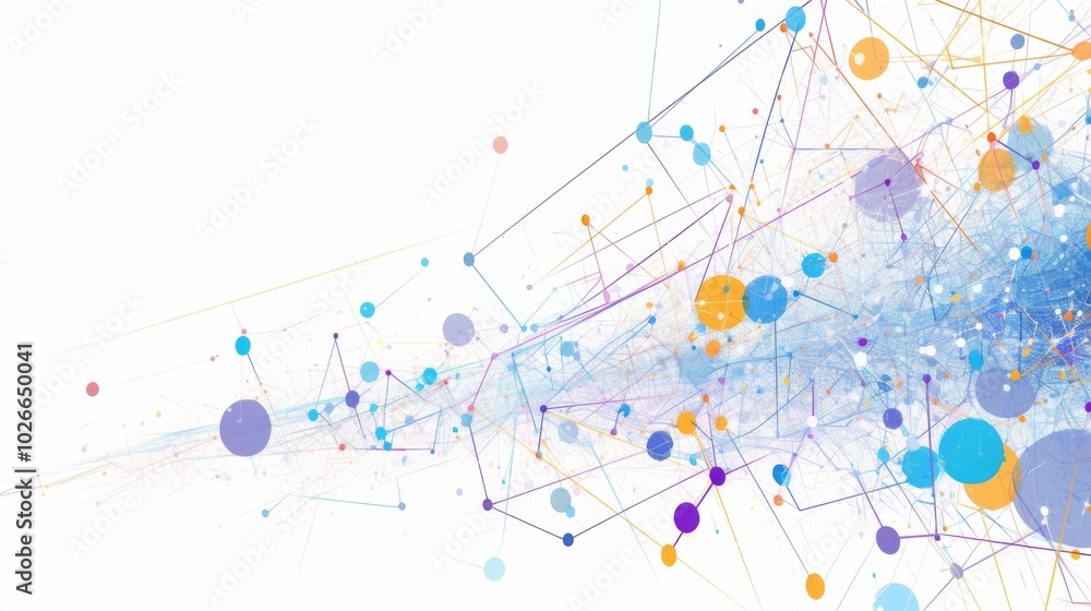Poster abstract colorful background featuring vibrant dots and splashes, creating a dynamic and playful vis